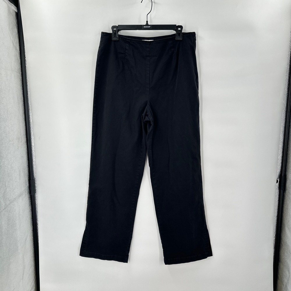 Soft Surroundings Pants Womens Large Black Stretch‎ Wide Leg Minimalist Goth